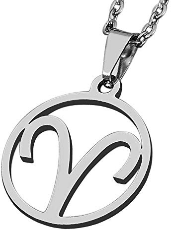 ZENSE - Sternzeichenkette Widder für Herren ZP0234, Durchmesser 2 cm, mit Kette