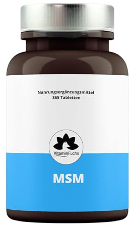 MSM comprimidos de alta dosis – 99,9% puro 2000 mg de azufre metilsulfonilmetano en polvo – Alternativa al polvo MSM cápsulas MSM probado en laboratorio de VitaminFuchs