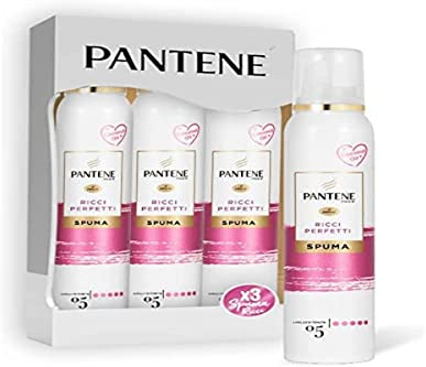 Pantene Pro-V Schaum für perfekte Locken, nährend und wärmend, mit Kokosöl, definierte und glänzende Locken für den ganzen Tag, Maxi-Format, 3 x 200 ml