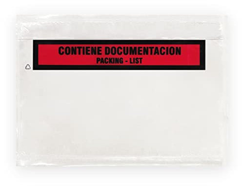 Raylu Paper® - Sobres Portadocumentos Adhesivos para Packing List de Envíos. Bolsas para Albaranes Transparentes con Autocierre Resistente. (A6, 100 unidades)