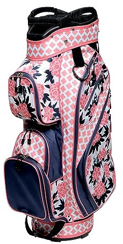 Glove It Sac Chariot de Golf léger pour Femme, 2,7 kg, séparateur à 15 Compartiments, 9 Poches – Pivoines et Pars, Cart Bag