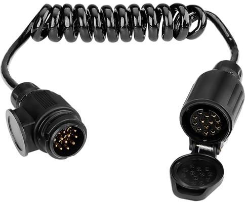 GEARCELL 2m 13 Pin Male to Female Trailer Extension Cable, 13 Pin Adaptor, 12V Trailer Plug Socket Extension for Caravan/RV/Boat Accessories