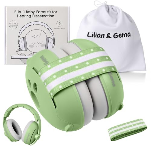 Lilian&Gema Casco Anti Rumore 2 in 1, Confortevole e Regolabile per Bambini fino a 48 Mesi, Ideale per Sonno e Attività