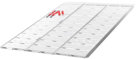 Wiltec Rampa de Carga Plegable Capacidad 215 cm 340 kg por Elemento 3 Pliegues Aluminio