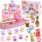 Crelloci 3-in-1 Play Color Dough Set，Ice Cream，Coffee, Smoothies Maker Machine, Kitchen Creations Dough Toys for 3+ Year Old Kids, Arts and Crafts for Girls and Boys