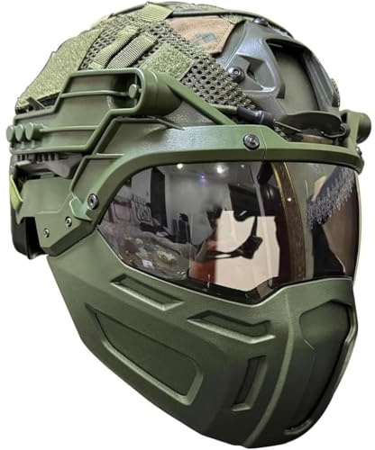 Tactical Fast Helmet Set Adjustable Airsoft Helmet with Mask Helmets Cover and Goggles Lightweight Outdoor Tactical Gear for Paintball CS Hunting Airsoft Training B