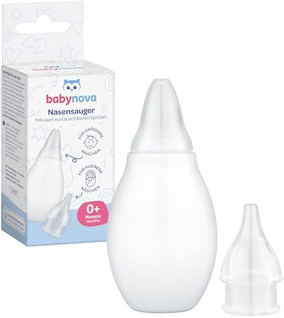 babynova Nässug med två munstycken för spädbarn och småbarn – För skonsam borttagning av nässlem – BPA‑fri