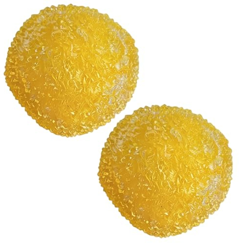 Elyebxj Palla Antistress modellabile da 2 Pezzi, Giocattoli sensoriali croccanti, Giocattolo da spremere Antistress Morbido per casa/Ufficio/Scuola, Giallo