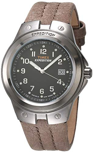 Timex Men's T49631 Expedition Metal Tech Brown Leather Strap Watch