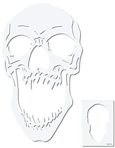 Herterich Products Plantilla Aerógrafo para Calavera | Plantilla para Tatuaje y Graffiti | Diseño Preciso | Reutilizable y resistente a los disolventes