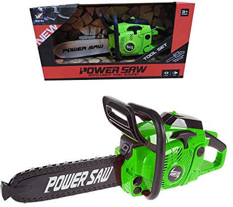 Junior Kids Power Tool Series Pretend Play Cordless Chain Saw with Sound Play Set