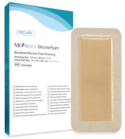 MedVance Silicone Foam Adhesive Dressing with Border, 4x8, Box of 5