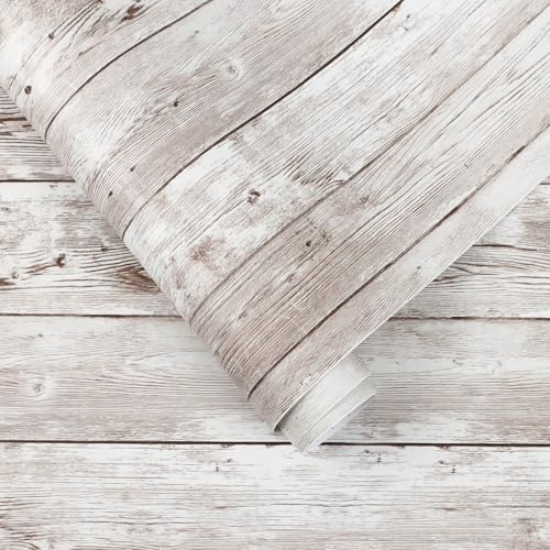 Heroad Contact Paper Peel and Stick Wallpaper Wood Grain Contact Paper for Cabinets Countertop Waterproof Removable Wallpaper Self Adhesive Decorative Shiplap Papel Tapiz para Pared 17.7''x78.7''