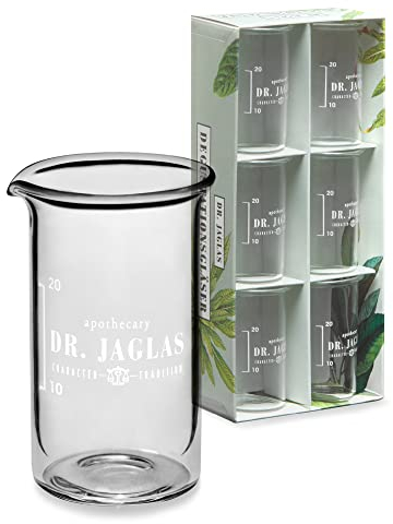 DR. JAGLAS Degustationsgläser Set à 2cl - 6 Schnapsgläser mit Eichstrich - Pinchengläser Shotglas - Verkostungsgläser in Labor Optik für Whisky, Likör, Tequila & Aperitif