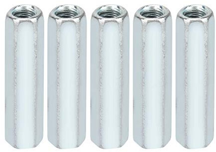 Écrou hexagonal à tige longue M6, paquet de 5 écrous de couplage hexagonaux M6 * 40, écrou hexagonal en acier au carbone galvanisé adapté aux appareils ménagers et de bureau