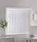 Milan - Floral Patterned, Vertical Louvre Style Window Blind, Pleated Lace Panel Curtain, with café curtain style top in White (Width - 72 (183cm) x Drop - 36 (91cm))
