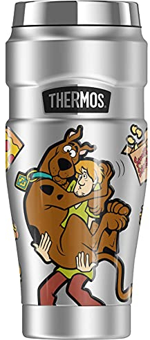Scooby-Doo Scooby And Shaggy Snacks THERMOS STAINLESS KING Stainless Steel Travel Tumbler, Vacuum Insulated & Double Wall, 16oz