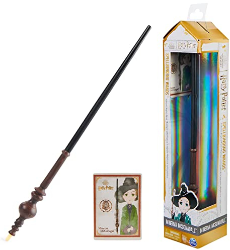 Wizarding World Harry Potter - Authentischer Minerva McGonagall Zauberstab aus Kunststoff mit Zauberspruch-Karte, ca. 30,5 cm, Spielzeug für Kinder ab 6 Jahren, Fanartikel