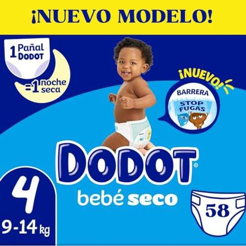 Pañal marca Dodot. Modelo BEBE SECO T-4 9-14KG. 58UD