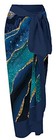 Treer Wrap de Plage de Femmes Sarong Paréo de Plage Cache Maillot Sarong Couverture de Bikini Jupes Wrap pour Maillot de Bain en Mousseline Écharpe Pareo Femme Robe Plage