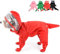 Zunea Wasserdichter Hunderegenmantel mit Kapuze für kleine Hunde Welpen Regenponcho Overall mit Regenstiefeln Vierbeiner Slicker Regenschutz Regenbekleidung Haustier-Regenjacke Regenmantel Rot XXL