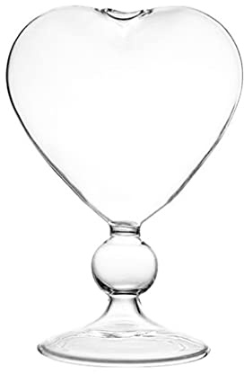 BYUTFA Jarrón con Forma de corazón de Cristal, Maceta de Escritorio, jarrón de pie, contenedor para decoración del hogar