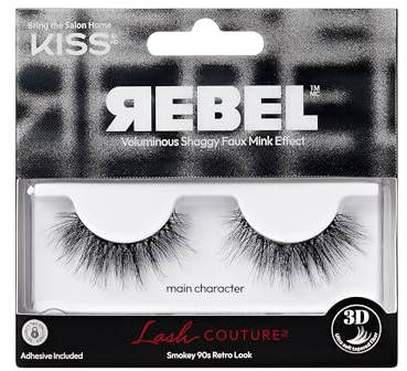 KISS Lash Couture Rebel Collection False Eyelashes Single Pack, main character, 1 Pair