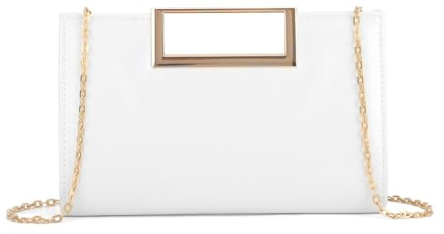 EVEOUT Clutch de Cuero para Mujer Bolso de mano con Cadena para Fiesta Noche Boda Bolsos bandolera para Cotidiana