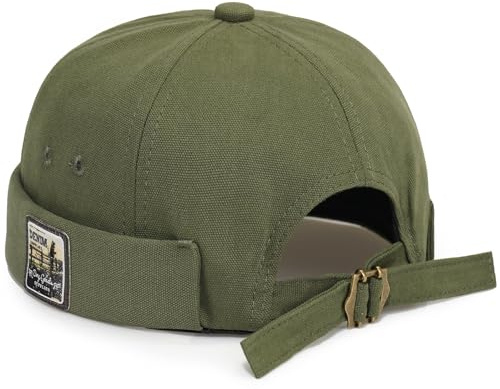 MESU Brättlös dockarmössa för män sjöman keps retro inget brätte mössa mössa mössa, C - Grön, en storlek