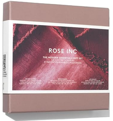 Rose Inc The Modern Essentials Kit – 3-in-1 Makeup for Lips, Cheeks, and Brows