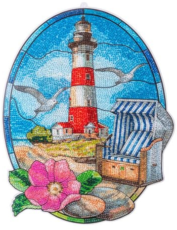 Ideen mit Herz Diamond-Painting-fönsterbild | Glaskonstutseende | dekoration och gör-det-själv | material: PET (fyr)