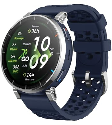 Amazfit Active 3 Premium Reloj Inteligente GPS Running, 45mm, Pantalla AMOLED 1,32 Zafiro, Batería de 12 Días, 4 GB Almacenamiento, NFC, Mapas Offline, 170+ Deportes, Smartwatch para Android iPhone