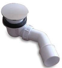 Kiamami Valentina - Piletta di Scarico per Piatto Doccia | Altezza 9-7 CM | Diametro 6 CM | Tappo in ABS Cromato | Prodotto in Italia, ABS