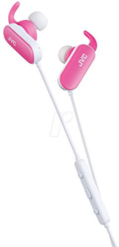 JVC Wireless Headphones Sweat Proof Sports In-Ear Bluetooth Earphones with Built-In Mic and Remote - Pink
