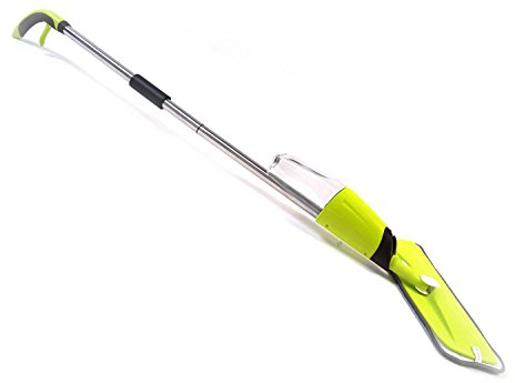 Livinxs® Bodenwischer mit integriertem Zerstäuber Wischmop CleanX mit Sprühfunktion und Mikrofasertuch, grün