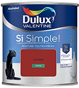 Dulux Valentine Peinture Si Simple Peinture Intérieure Toutes Pièces - Peinture Mur et Plafond, Porte et Plinthe - Couleur : Le Rouge - 0,5 L