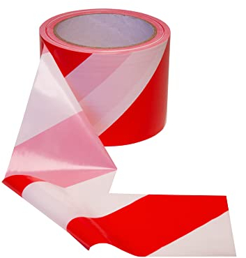 PROlac – Absperrband Stabil & Reißfest – Flatterband für Gefahrenstellen (Rot/Weiß, 100 Meter)