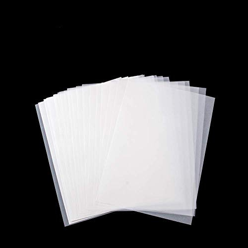 Lot de 100 feuilles de papier transparent blanc glassine pour dessin, lanternes, couture, papier d'architecte, bloc de papier transparent pour travaux manuels, dragon, papier calque