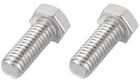 QUARKZMAN 3/8-16x1 Bulloni Esagonali x 2pz Bulloni Esagonali in Pollici Esagonale Vite Bullone Fissaggio Bulloni in Pollici per Riparare Oggetti, [Tono Argento, 304 Acciaio Inossidabile ]