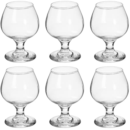 TWO TIGERS Pack 6 Copas de Coñac Alessandro. Copa de Cristal, Tamaños 100, 150, 200, 250, 350 y 500ml. Copa Brandy Ideal para Licores. Hosteleria, Restaurantes, Bar, Fiestas (100ml)