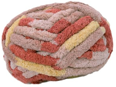 Baoblaze Chunky Wool Yarn - Jumbo Washable Hand Knitting Bulky Yarn for Tapestry, Bed Fence Throw Rug Making, Orange, Yellow, Brown