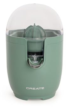 CREATE/JUICER RETRO/Exprimidor eléctrico verde sage/Incluye dos conos. sistema anti goteo. depósito de 280ml de capacidad.fácil de usar y limpiar. 90W