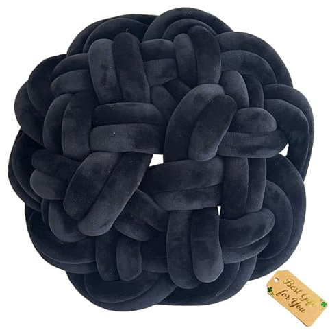 PromCaeruyn Cojín Decorativo, Cojín con Nudos, Decoración Estética Redonda Elegante para Sofás Camas Dormitorios Salones Residencias Universitarias Oficinas(F-35cm)