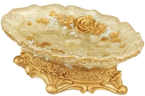 Badrumstillbehör set lyxigt badrumstillbehörsset, romantiska blommor, antikt harts toalettset, tillbehör, munkopp (färg11)