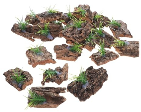 BESPORTBLE Corteza Natural para Terrario Reptiles 24 Piezas, Corteza de Corcho Irregular para Gecko y Camaleón, Decoración y Fondo de Terrario, Sustrato Natural para Hábitat de