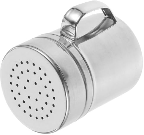 Healifty Pot à Épices en Acier Inoxydable Moyen avec Poignée, Distributeur D'assaisonnement Précis Réutilisable Cuisine et Pique-niques, Saupoudreuse à Sucre Glace et Café