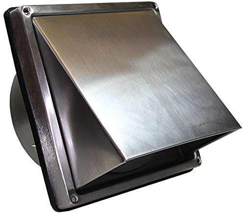 Kair Cowled External Vent 100mm - 4 inch Rear Spigot Stainless Steel Grille with Backdraft Shutter to Protect Against Insects and Wind Noise