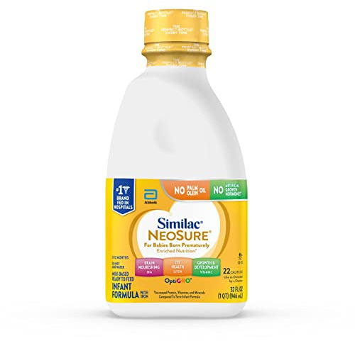 Similac NeoSure Premature Post-Discharge Infant Formula, Ready-to-Feed Baby Formula, 32-fl-oz Bottle