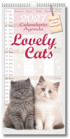 EURO PUBLISHING Calendario Agenda cuccioli di gatto Lovely Cats 2027 - cm 22x44
