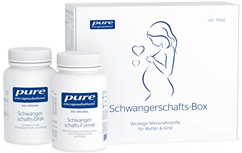Pure Encapsulations - Schwangerschafts Box - Rundumversorgung für Frauen - Kinderwunsch, Schwangerschaft und Stillzeit - Omega 3, Folat, Magnesium, Vitamin A, B und C, und vieles mehr - 2 x 60 Kapseln